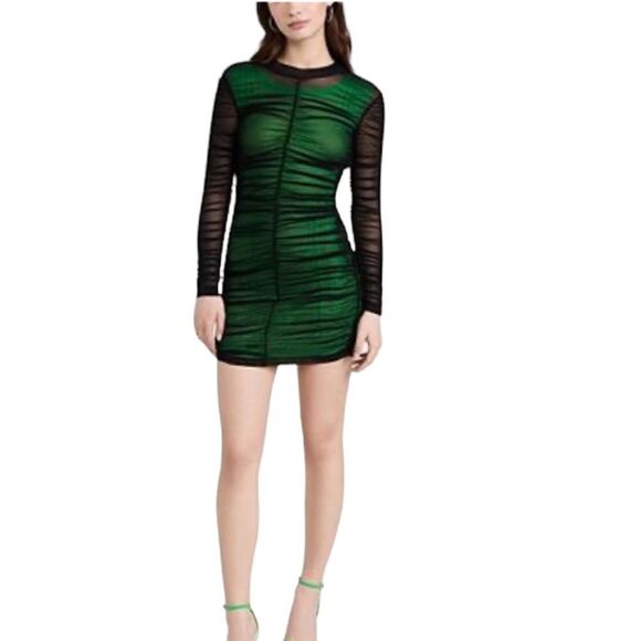 Alexander Wang Double Layer Stretch Mesh Mini Dress Women’s Size Large - Picture 1 of 13